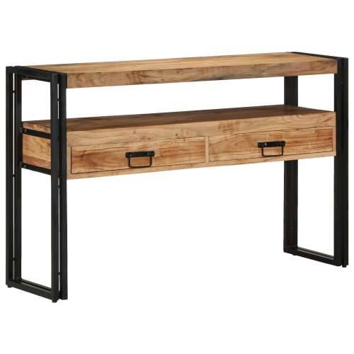 Krajnji stolovi Crni 120x33x75 cm Masivno drvo akacije i metal Cijena