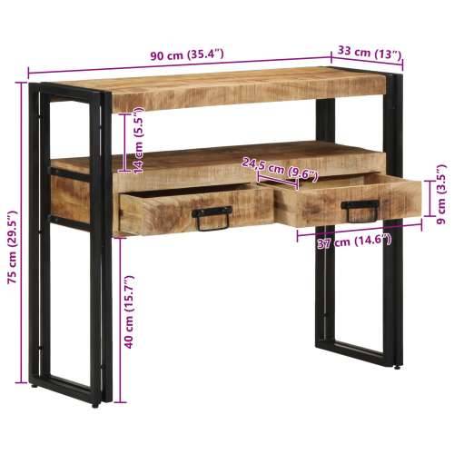 Krajnji stolovi Crni 90x33x75 cm Masivno drvo manga i metal Cijena