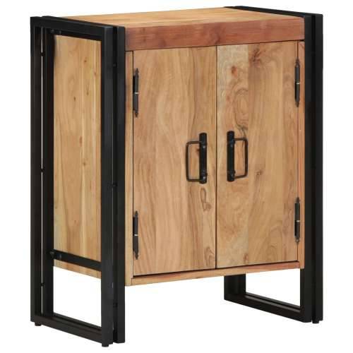 Kabinet za cipele Crna 30x30x40 cm Čvrsto drvo akacije i čelik Cijena