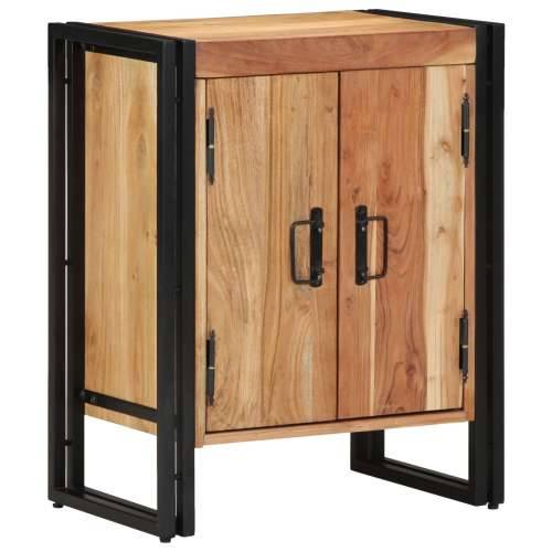 Kabinet za cipele Crna 30x30x40 cm Čvrsto drvo akacije i čelik Cijena