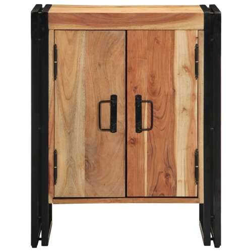 Kabinet za cipele Crna 30x30x40 cm Čvrsto drvo akacije i čelik Cijena