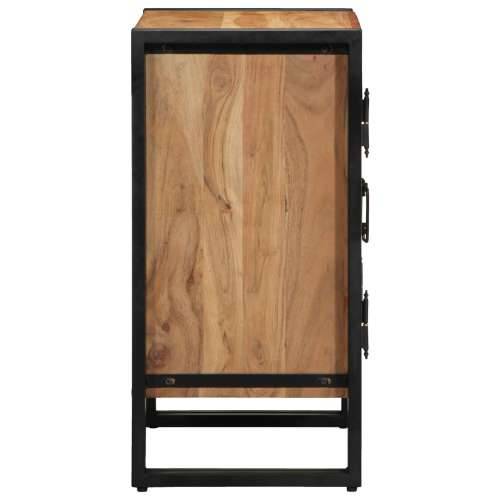 Kabinet za cipele Crna 30x30x40 cm Čvrsto drvo akacije i čelik Cijena