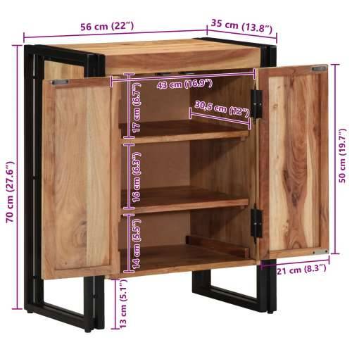 Kabinet za cipele Crna 30x30x40 cm Čvrsto drvo akacije i čelik Cijena