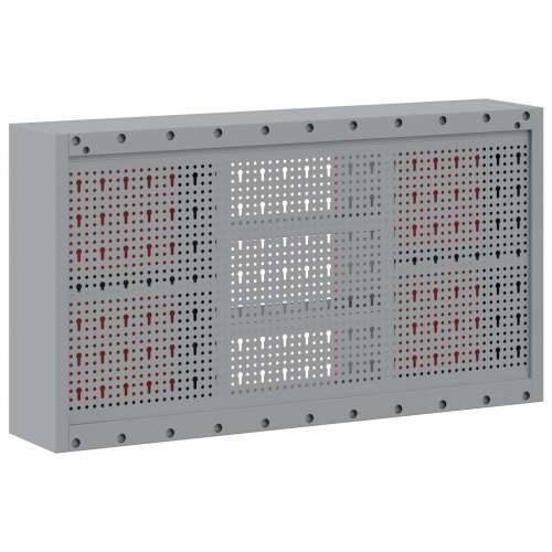 Kabinet za alate montiran na zid s PEGBOARD-om Crvena 100x20x55 cm Čelik Cijena
