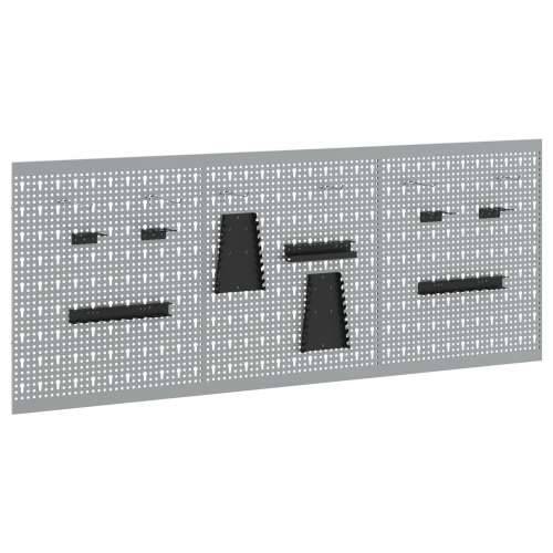 Pegboardi - 3 paketa s 15 dodataka, Sivi, 50x60 cm, Čelik Cijena