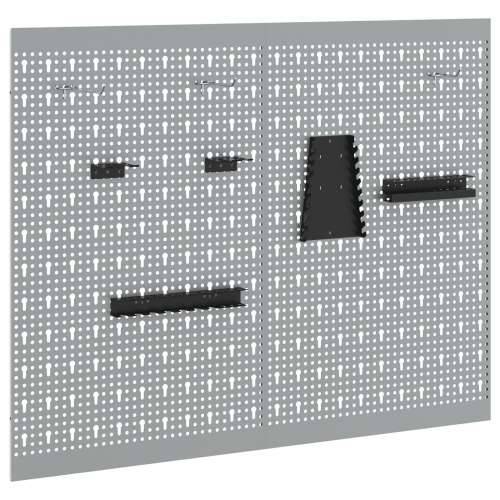 Pegboardi 2 pakiranja s 8 pribora, sivi, 50x80 cm čelik Cijena