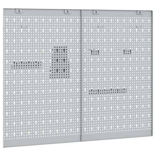 Pegboardi 2 pakiranja s 8 pribora, sivi, 50x80 cm čelik Cijena