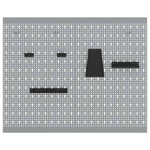 Pegboardi 2 pakiranja s 8 pribora, sivi, 50x80 cm čelik Cijena