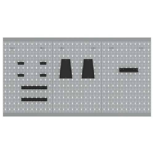 Pegboardi 3 kom s 15 dodataka Sivi 50x80 cm Čelik Cijena