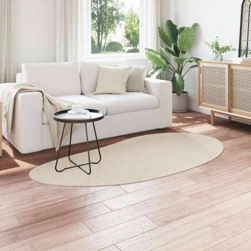 ovalni tepih bež 100x200 cm poliester koji ne klizi Cijena