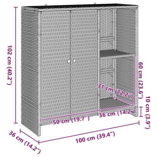 Kabinet za pohranu Bež 100x36x102 cm Ratan Cijena