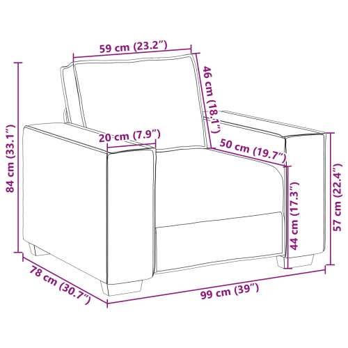 Crna Umjetna Kožna Sofa Stolica - 59 cm Cijena