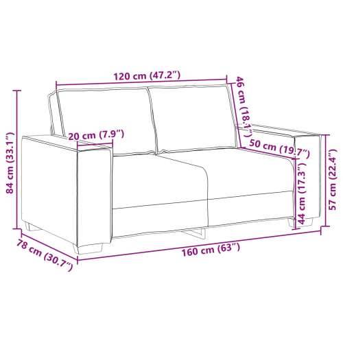 Dvosjed Sofa Crna 120 cm Umjetna Koža Cijena