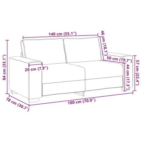 Dvosjed Sivi 140 cm Umjetna Koža Cijena