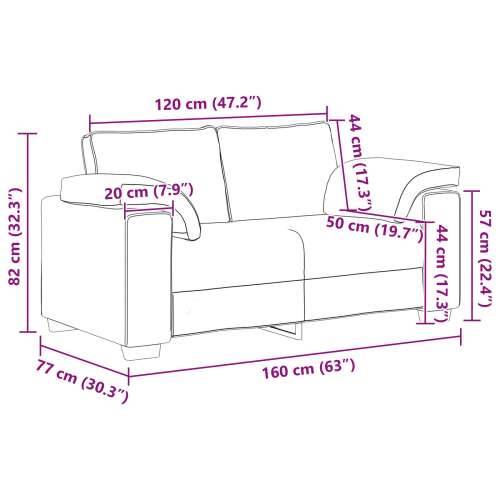 Dvosjed Sofa Roza Siva 120 cm Tkanina Cijena