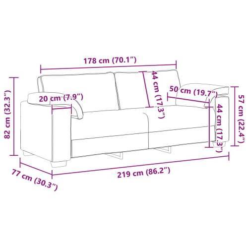 Taupe Trojsjed 178 cm Od Tkanine Cijena