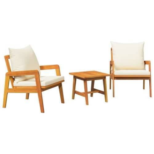 3-dijelni Bistro Set s Jastucima od Masivnog Drva Akacije Cijena