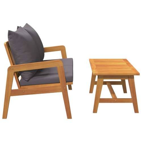 Bistro set od 2 dijela s jastučićima - Izrađen od bagremovog drva Cijena