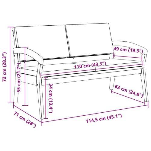 Vrtna klupa s jastučićima 115x70x72 cm Masivno drvo akacije Cijena