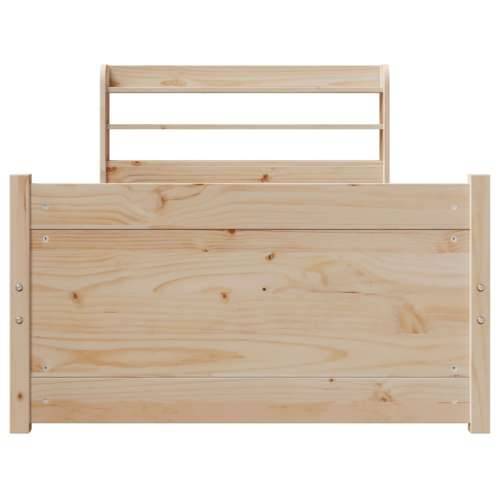 Okvir kreveta s uzglavljem 100 x 200 cm od masivne borovine - Smeđa 100 x 200 cm Cijena
