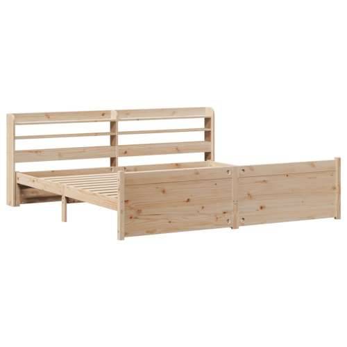 Okvir kreveta s uzglavljem 200 x 200 cm od masivne borovine - Smeđa 200 x 200 cm Cijena