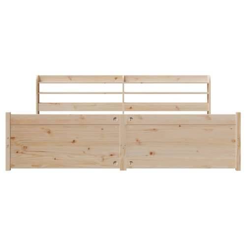 Okvir kreveta s uzglavljem 200 x 200 cm od masivne borovine - Smeđa 200 x 200 cm Cijena