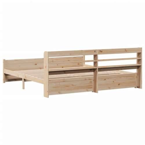 Okvir kreveta s uzglavljem 200 x 200 cm od masivne borovine - Smeđa 200 x 200 cm Cijena