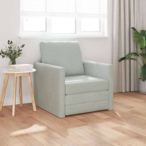 Sofa na ravnanju - Convertible Baršun 74x77x81 cm Svjetlosiva Cijena