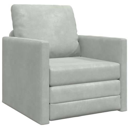 Sofa na ravnanju - Convertible Baršun 74x77x81 cm Svjetlosiva Cijena