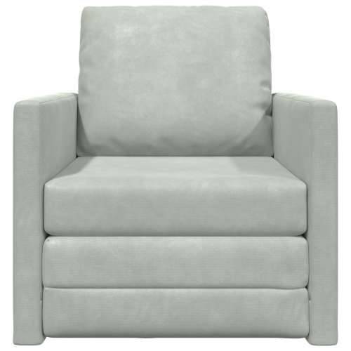 Sofa na ravnanju - Convertible Baršun 74x77x81 cm Svjetlosiva Cijena