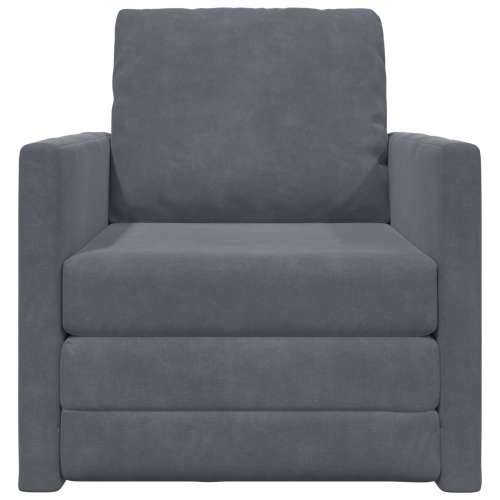 Sofa na podu Single Convertible, Velur 74x77x81 cm Tamno siva Cijena