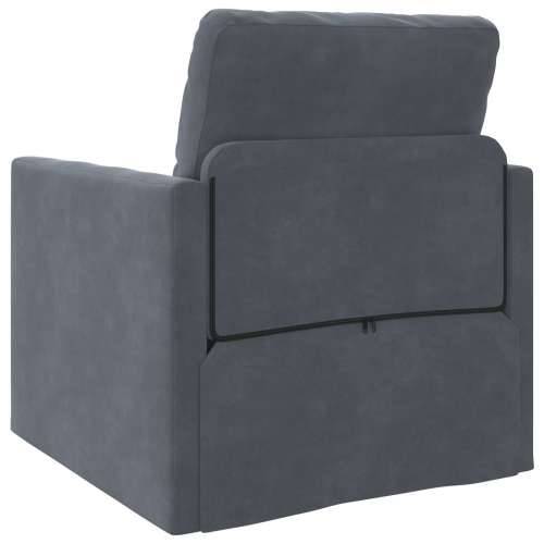 Sofa na podu Single Convertible, Velur 74x77x81 cm Tamno siva Cijena