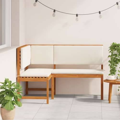 Vrtna kutna klupica s jastucima 140x100x91 cm od čvrstog drva akacije Cijena
