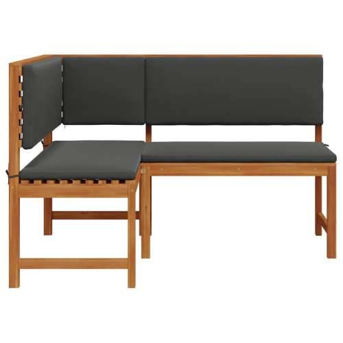 Kutna klupa za vrt s jastučićima 140x100x91 cm od masivnog drva akacije Cijena