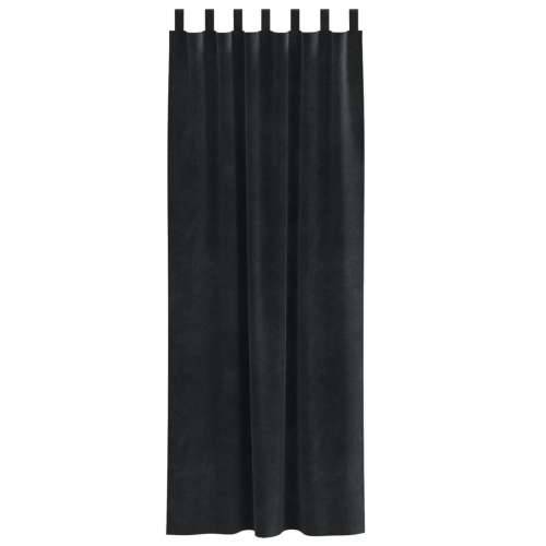 Zastore za blackout s petljama 2 kom Crni baršun Cijena