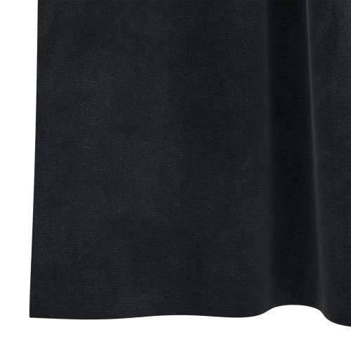 Zastore za blackout s petljama 2 kom Crni baršun Cijena