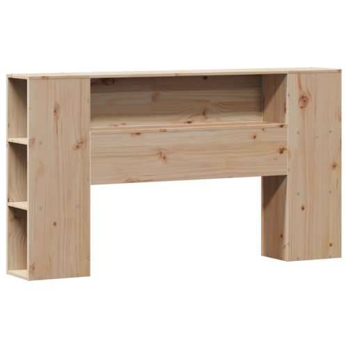 Krevet s regalom za knjige bez madraca 140x190 cm od borovine - Prirodna 140 x 190 cm Cijena