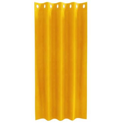 Zastore za zamračivanje s očicama 2 kom Mustard žuto baršun Cijena