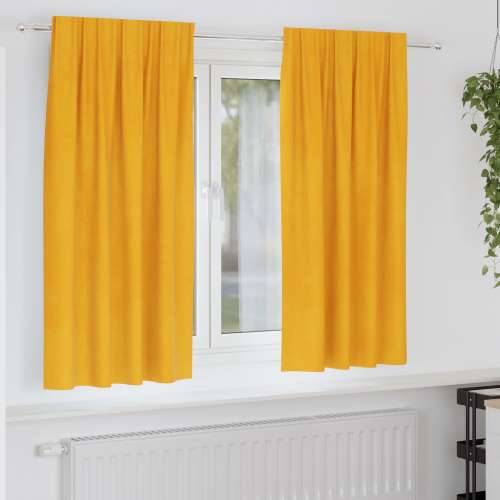 Zastore za tamu s trakama 2 kom Mustard žuti baršun Cijena