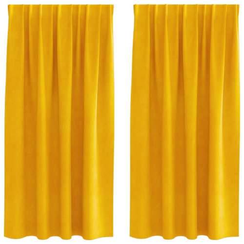 Zastore za tamu s trakama 2 kom Mustard žuti baršun Cijena