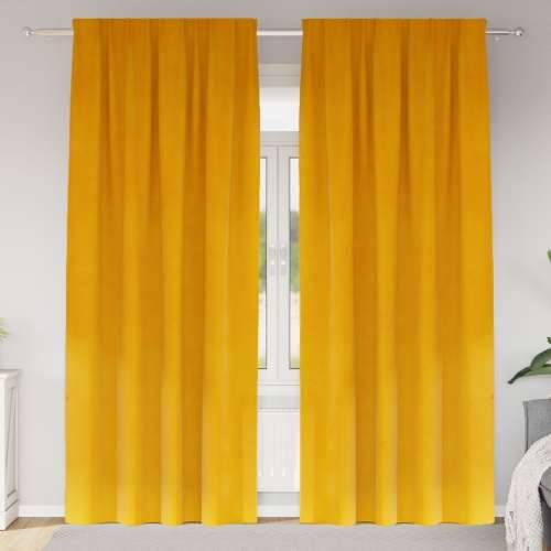 Zastore za blackout s vrhom 2 kom Mustard žuti baršun Cijena
