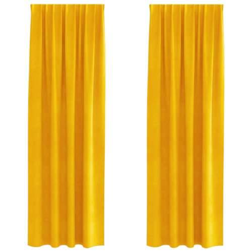 Zastore za blackout s vrhom 2 kom Mustard žuti baršun Cijena