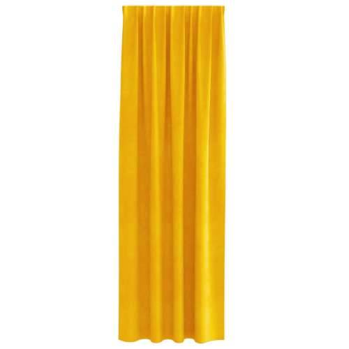 Zastore za blackout s vrhom 2 kom Mustard žuti baršun Cijena
