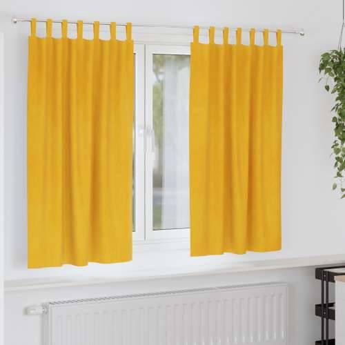 Zastore za zatamnjenje s petljama 2 kom Mustard žuti baršun Cijena