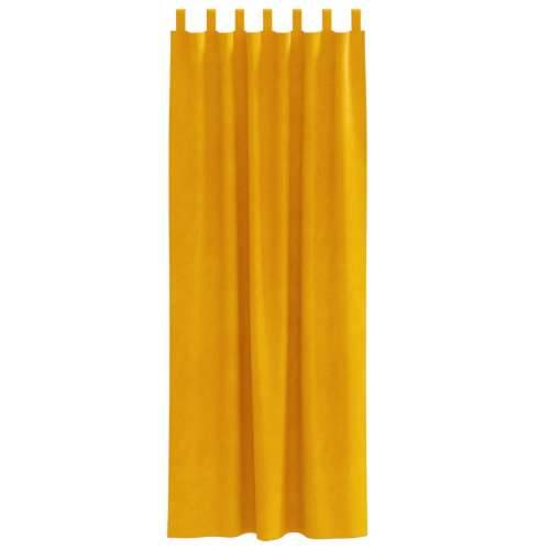 Tamne zavjese s petljama 2 kom Mustard žuti baršun Cijena