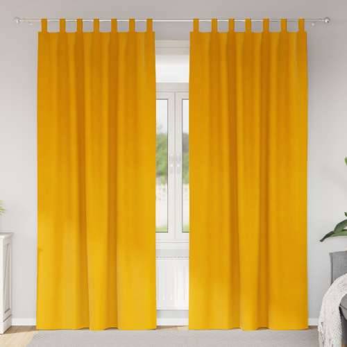Zastore za tamnjenje s petljama 2 kom Mustard žuti baršun Cijena