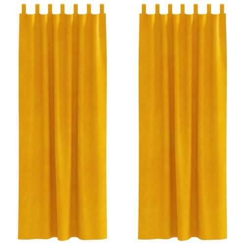 Zastore za tamnjenje s petljama 2 kom Mustard žuti baršun Cijena