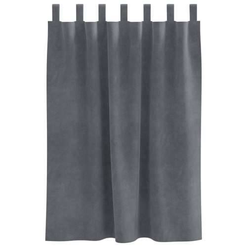 Zastore za zamračivanje s petljama 2 kom Super svjetlosiva baršun Cijena