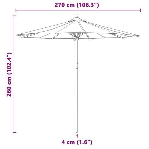 Vrtni suncobran tamno sivi 270x260 cm od bambusa Cijena