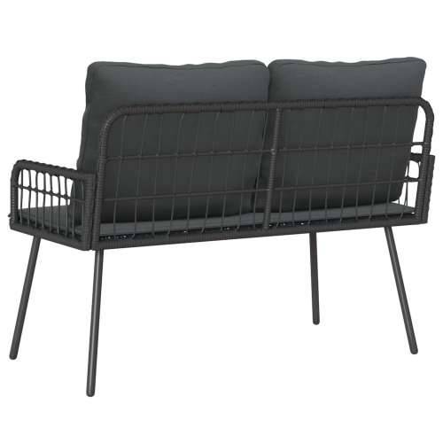 Klupa za vrt Crna 114x64x78 cm Poliratan Cijena